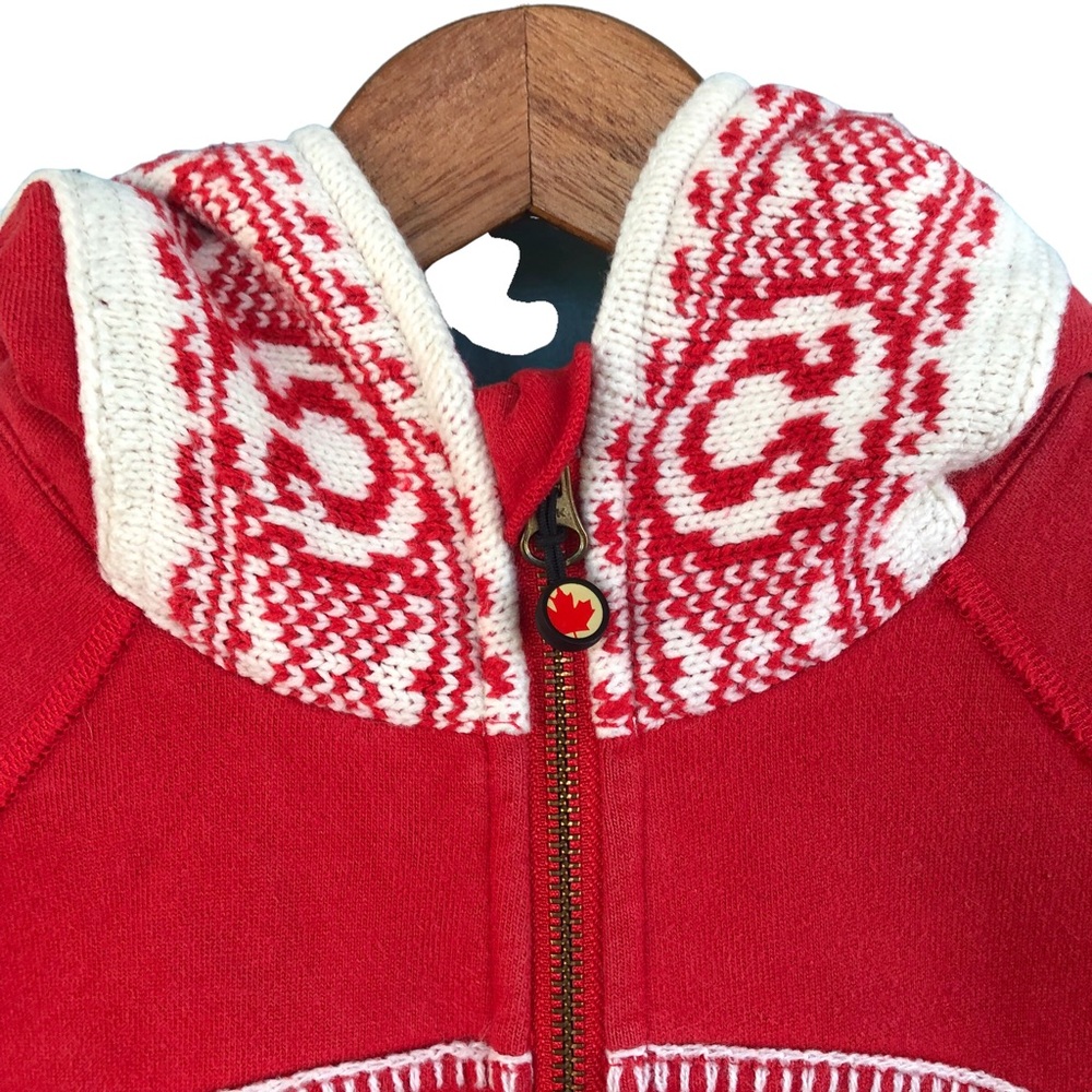 Lululemon Athletica Canada Scuba Hoodie Size 8 Red White Jacket Rare HTF - Picture 4 of 11